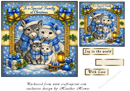 donkey family at christmas