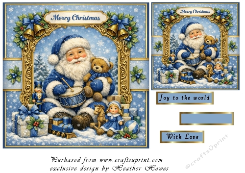 blue santa at christmas