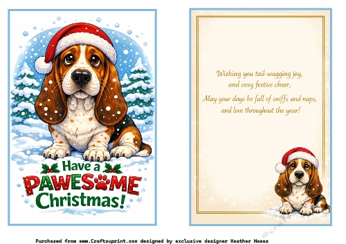 basset hound pawsome christmas