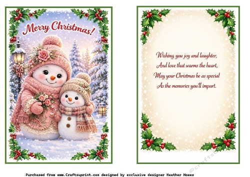 snowman mother and daughter