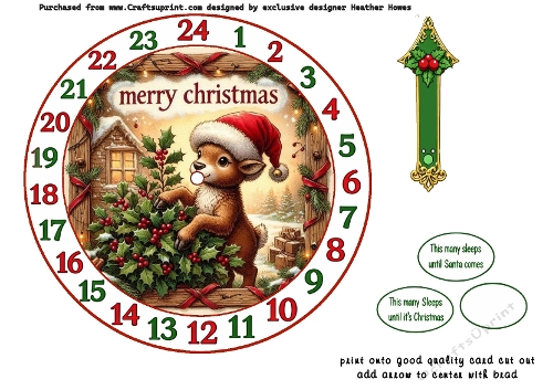 little deer christmas advent clock