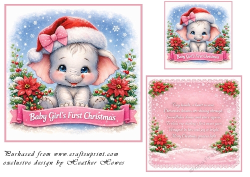 elephant baby girls first christmas