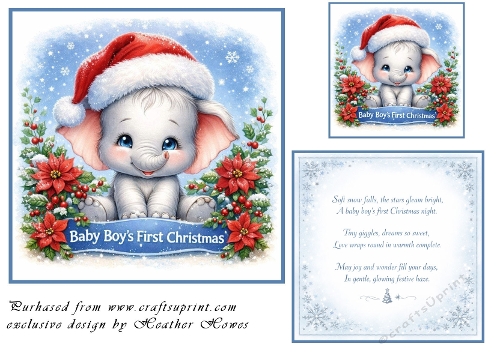 elephant baby boys first christmas