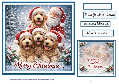 santa and cockapoos