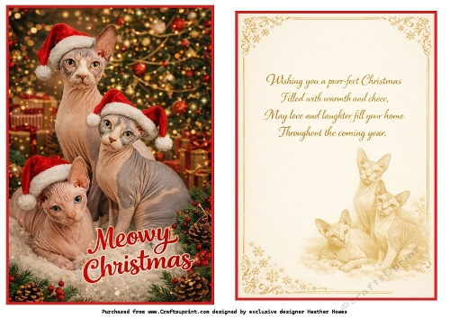 meowy christmas sphynx cats