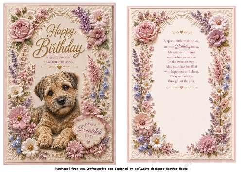 border terrier happy birthday flowers