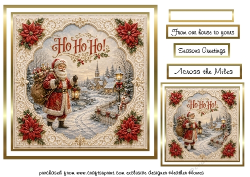  embossed look christmas santa