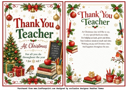 thank you teacher at christmas