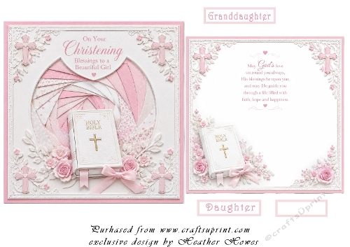 faux iris folding christening girl
