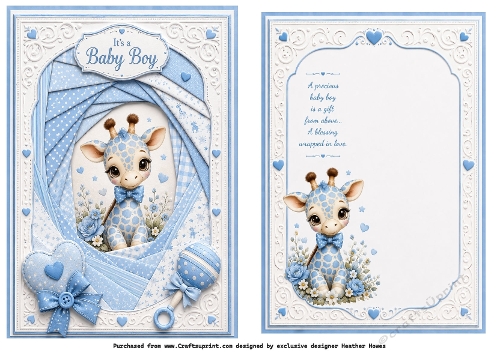 faux iris folding baby boy giraffe
