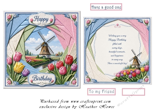 faux iris folding tulips and windmill