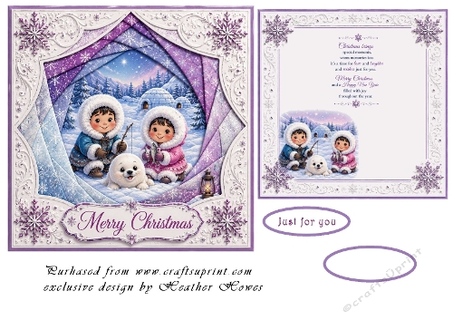 faux iris folding christmas eskimos