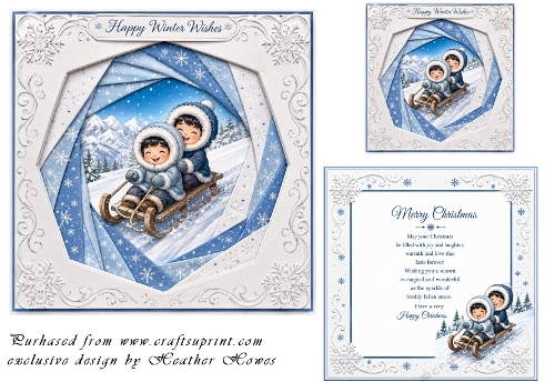 faux iris folding christmas eskimos 2