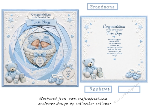 faux iris folding twin boys arrival