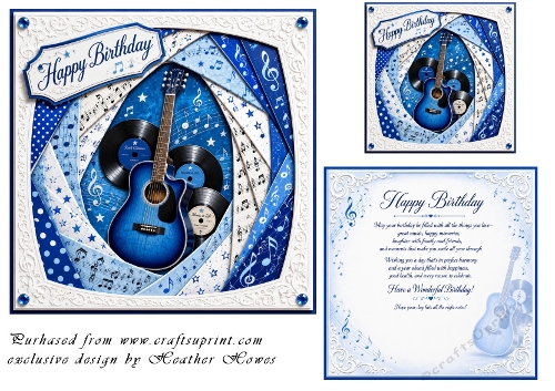 faux iris folding guitar birthday