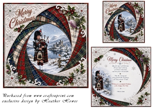 faux iris folding christmas highland piper