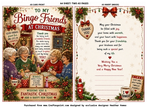 bingo friends at christmas