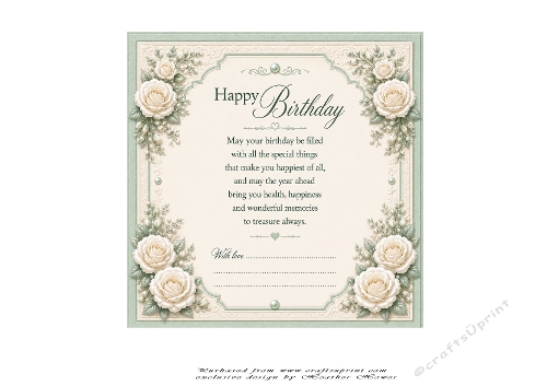 sage shoes handbag birthday insert