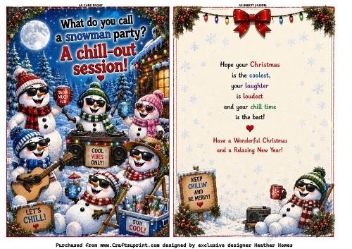 chillout snowman joke card