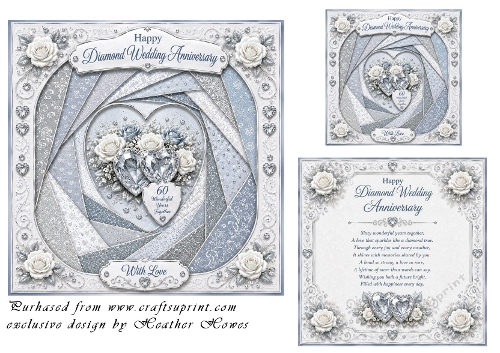 faux iris folding rdiamond wedding 60 years