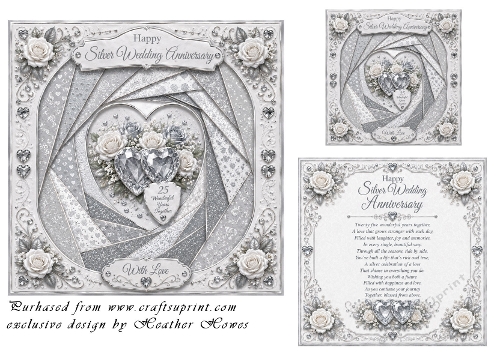 faux iris folding silver wedding 25 years