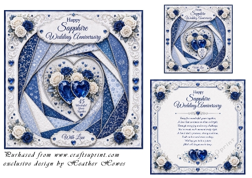 faux iris folding saphire wedding 45 years