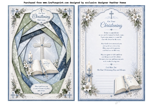  faux iris folding christening blue