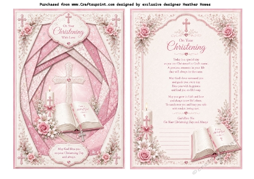  faux iris folding christening pink