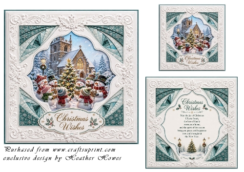 embossed framed carol singers