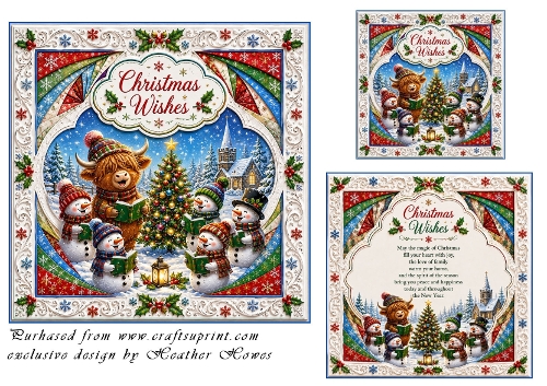 embossed framed coo and carol singers