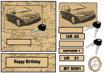 Aged Newspaper Male Easel Card