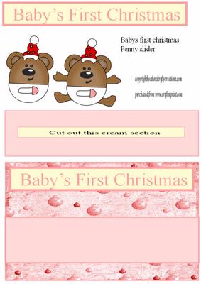 Baby Girls First Christmas Penny Slider