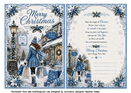 christmas shopping blue
