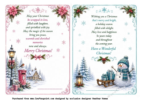 2x a5 inserts christmas