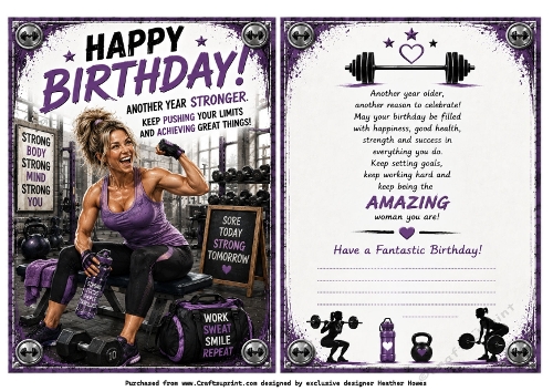 happy birthday gym related female