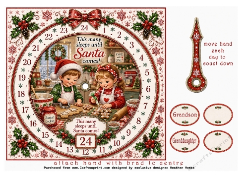 advent clock card making cookies