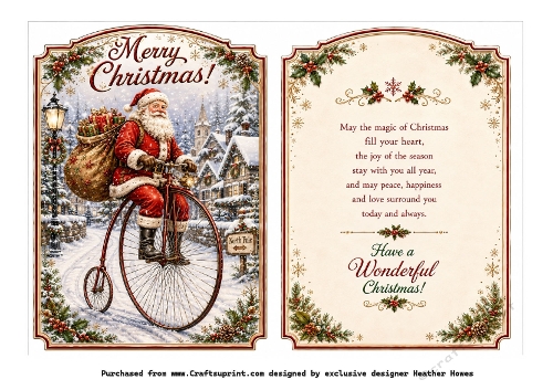 vintage santa penny farthing