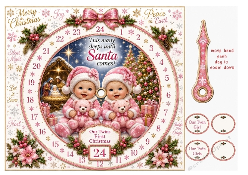 twin christmas girls advent