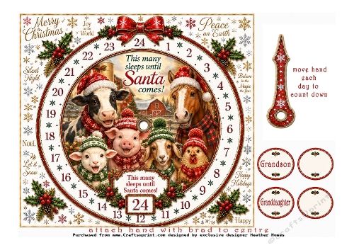 advent clocks farm animals 