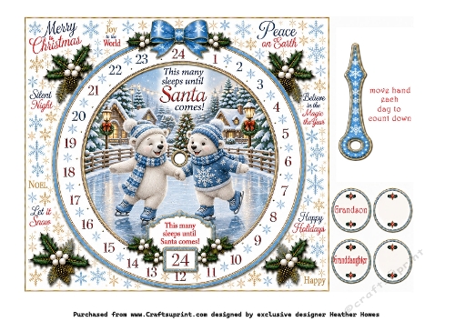 advent clocks skating bears