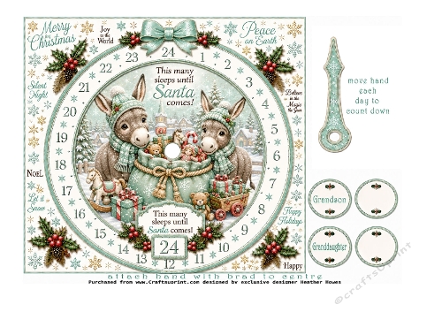 mint donkeys advent clock calendar