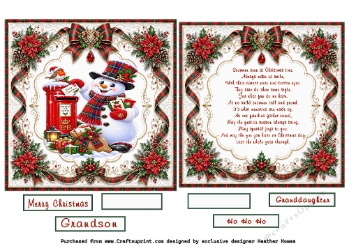 red tartan snowman
