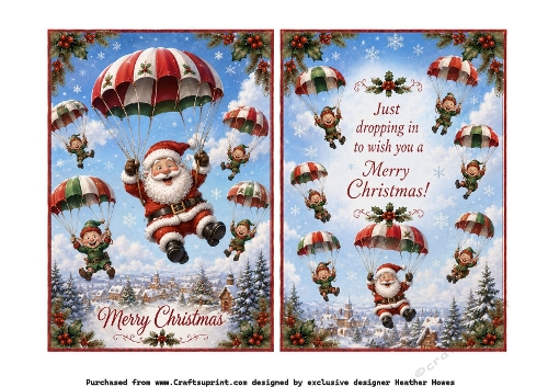 santa dropping in to wish you merry christmas