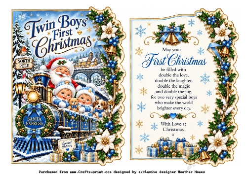 twins 1st christmas train boys