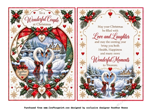 wonderful couple swans faux iris folding