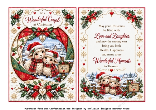 wonderful couple sheep faux iris folding