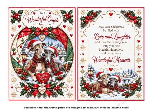 wonderful couple greyhounds faux iris folding