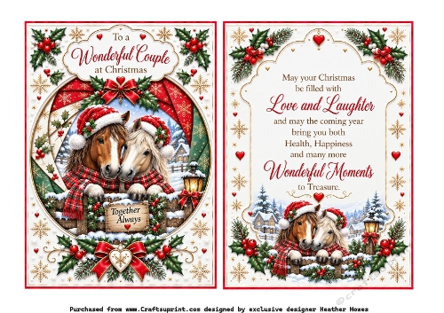 wonderful couple horses faux iris folding