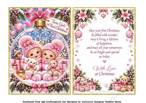 twin girls bauble