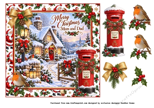 mum and dad christmas with decoupage